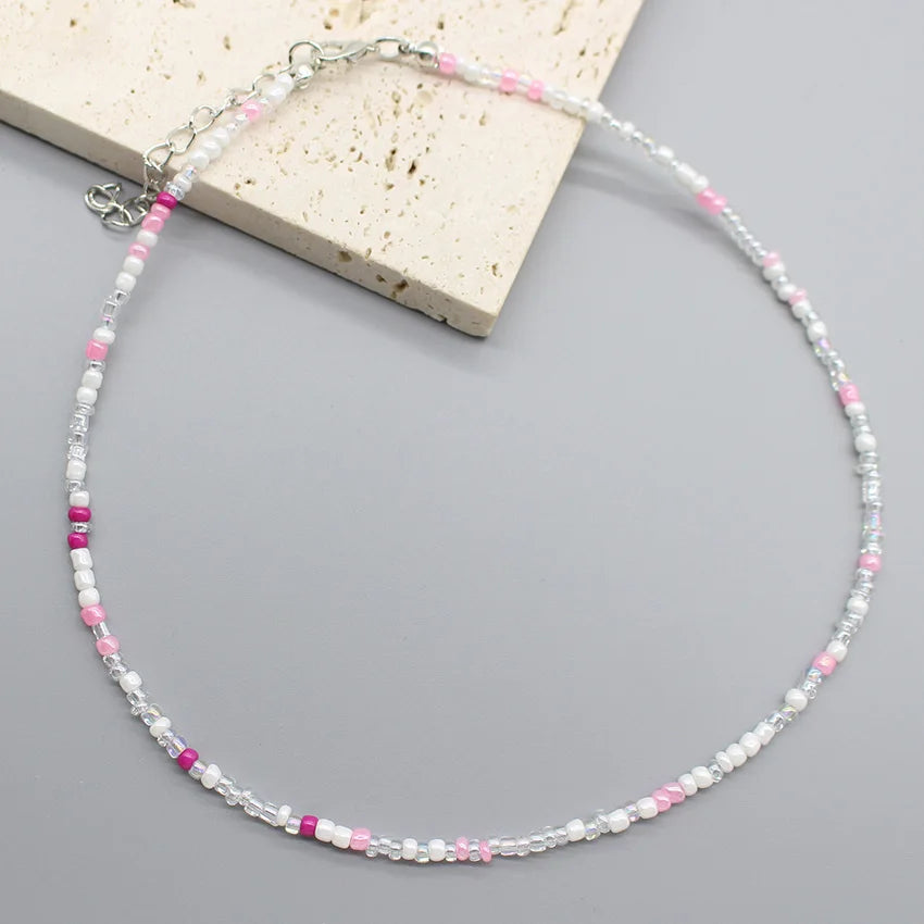 Handmade Seed Bead Colorful Boho Choker Necklace