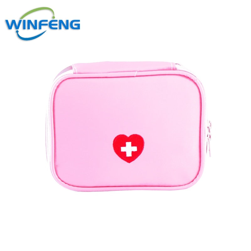 Mini Medical First Aid Bag Outdoor Travel Empty Storage Bag Medicine Organizer Survival Emergency Kits Pink Gray for Camping