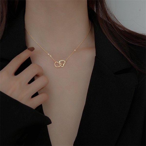 Shiny Crystal Zircon Heart Star Charm Layered Pendant Necklace for Women Charms Fashion Square Rhinestone Female Vintage Jewelry