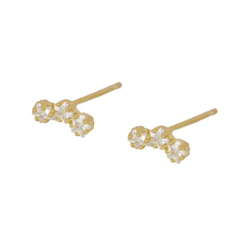 Gold Plated Hoop Stud Ear Cuff Earrings Set Jewelry