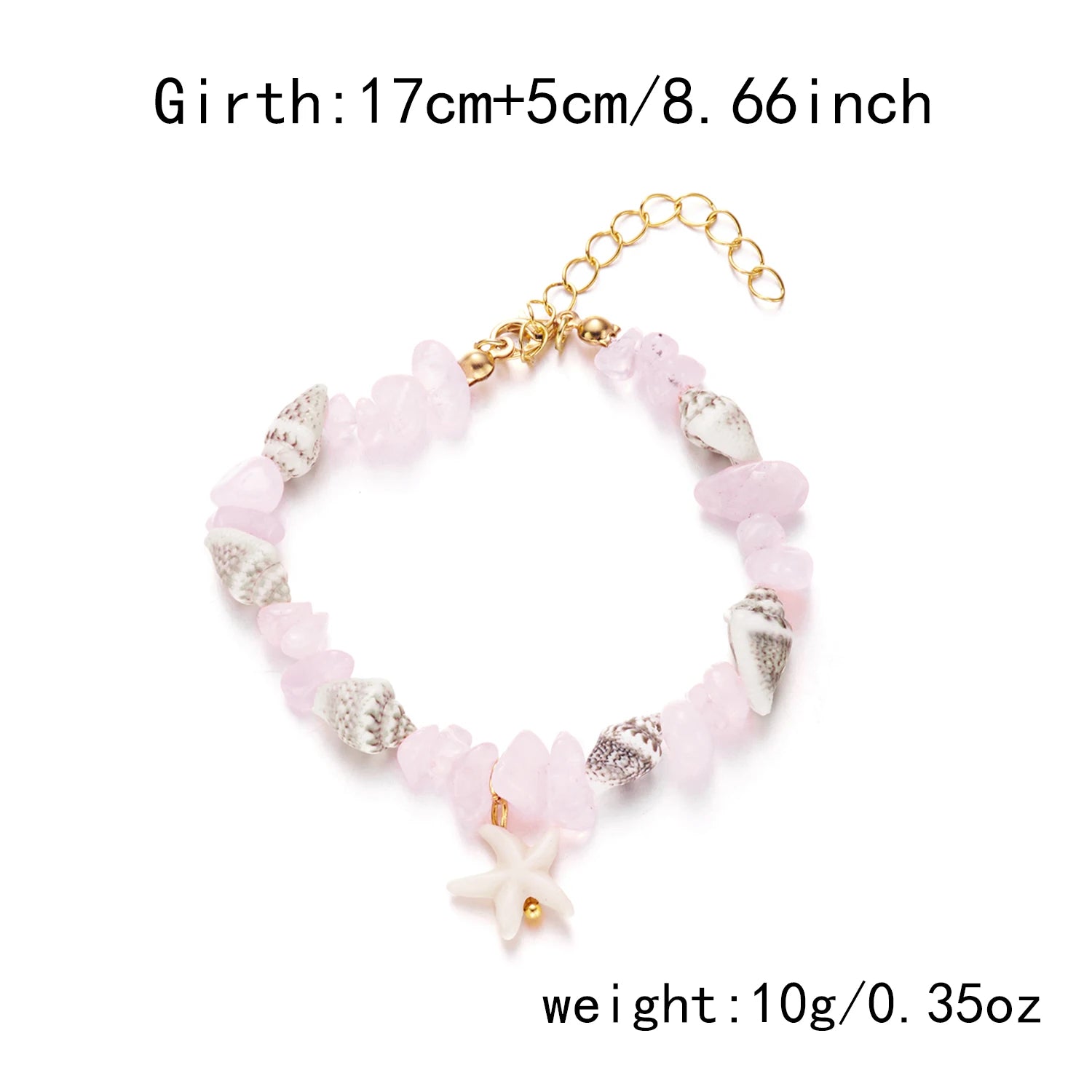 Natural Shell Chip and Conch Boho Bracelet