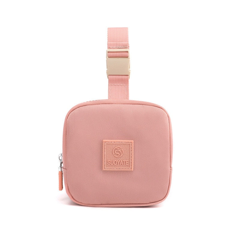PURDORED 1 Pc 10 Colors Square Mini Coin Purse Women Business Card Case Credit Cards Wallet Coin Purse Zipper Card Purse Bag