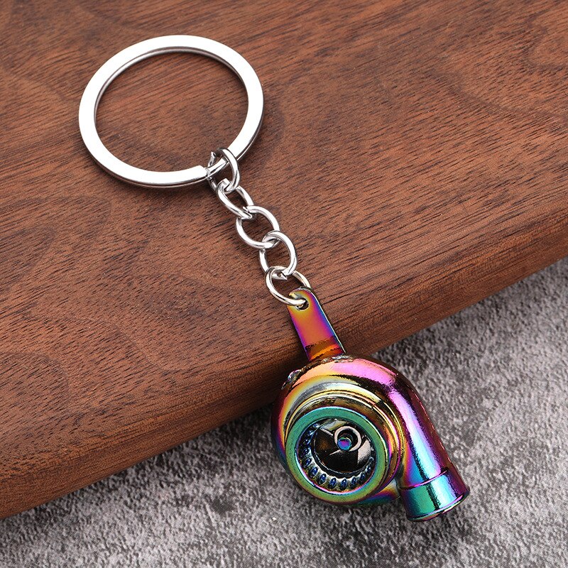 Simulation Alloy Keychain Car Modification Mini Metal Turbo Key Chain Accessories Backpack Pendant Creative Gift for Men Friends