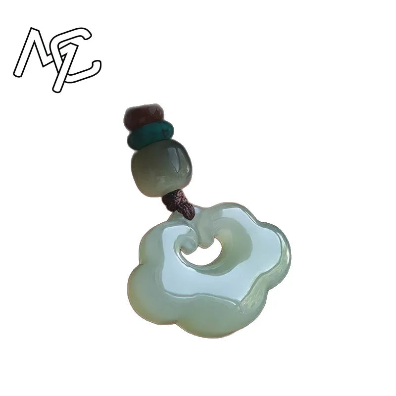 Certified Hotan Black Jade Auspicious Clouds Pendant Necklace, Natural Talisman