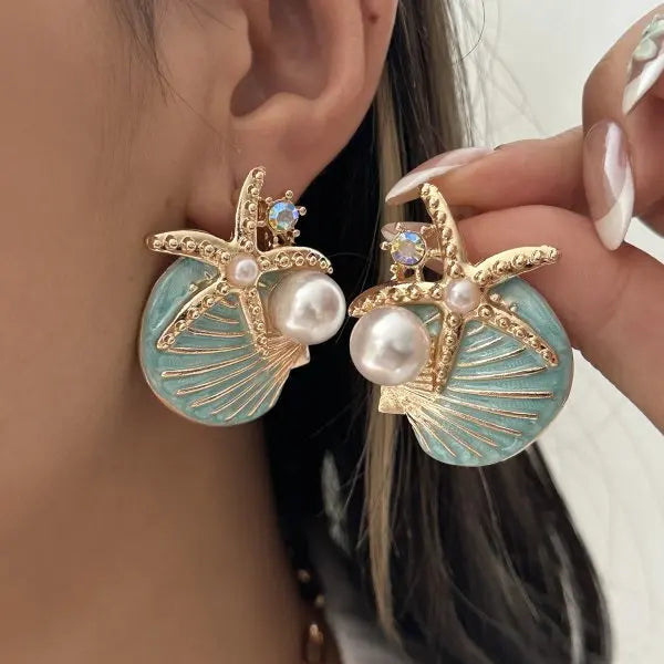 Exaggerated Coral, Starfish and Scallop Ocean Necklace, Bracelet or Earring