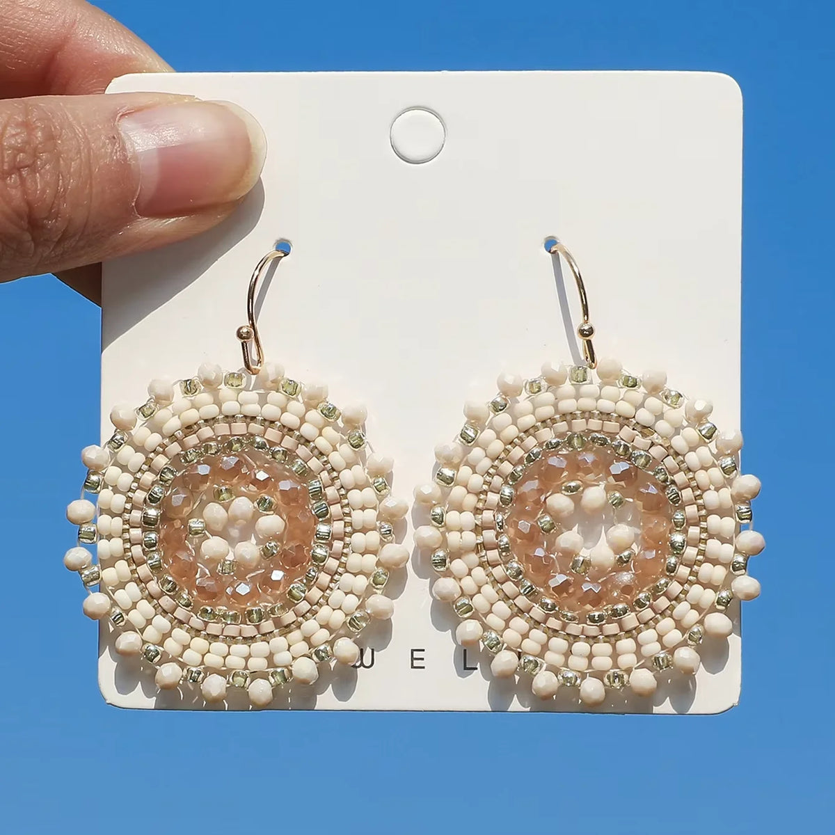 Rhinestone Floral Swing Drop Earrings Jewelry