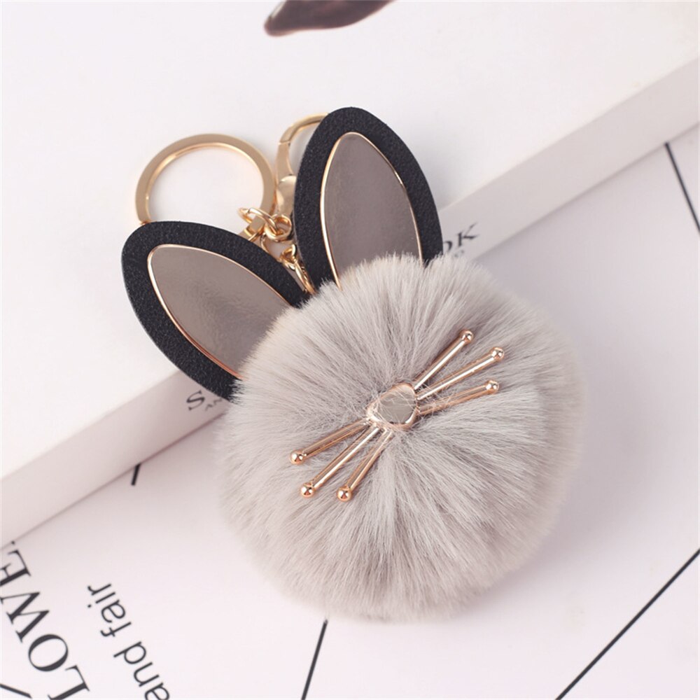 Cartoon Plush Owl Keychain With Sequin Girls Backpack Ornaments Fashion Soft Fluffy Pompom Animal Key Rings For Ladies Gifts
