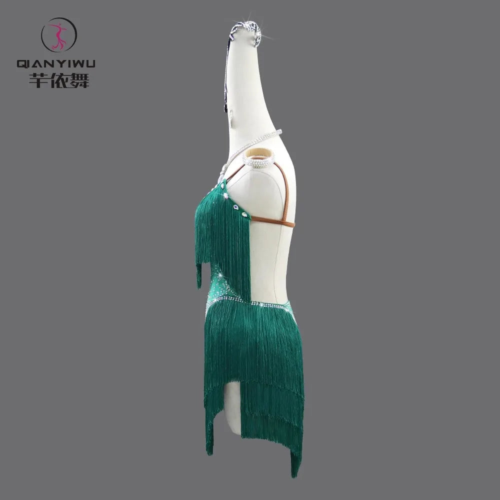 Sexy Latin Dress Women Elegant Dancewear Line Dance Practice Clothes Prom Sport Suit Ballroom Stage Outfit Parties Party Costume - Charlie Dolly