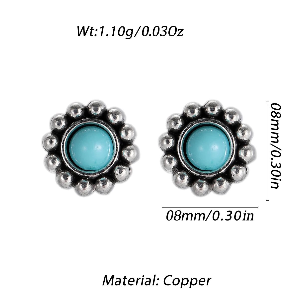 Turquoise Arrow Triangle Mini Stud Earrings Jewelry