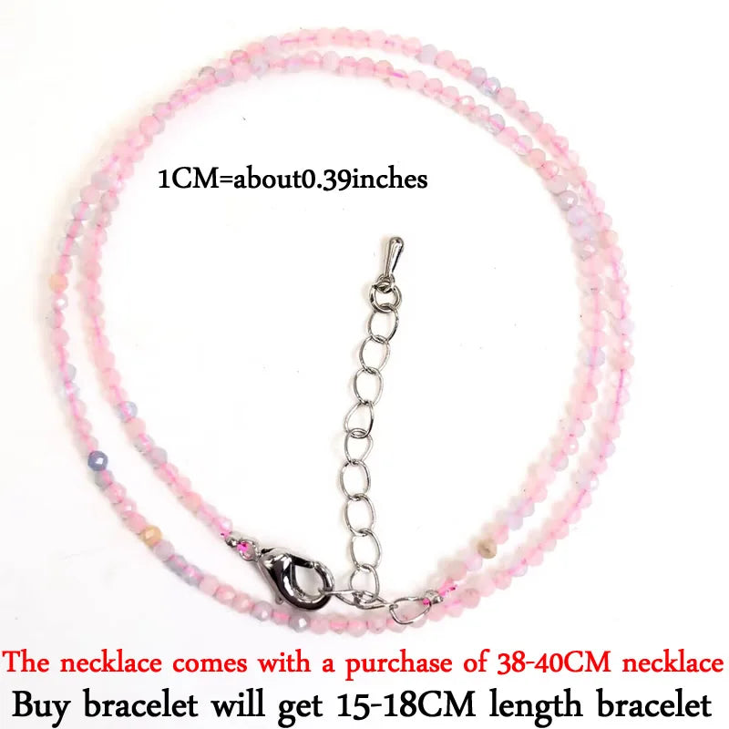 2mm Gemstone Beaded Necklace & Bracelet