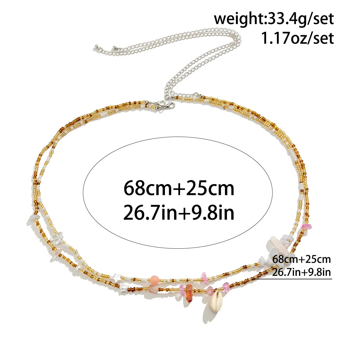 European American Sexy Handmade Colour Beads Shell Waist Belly Belt Chain Irregular Natural Stone Belly Chains Boho Body Jewelry - Charlie Dolly