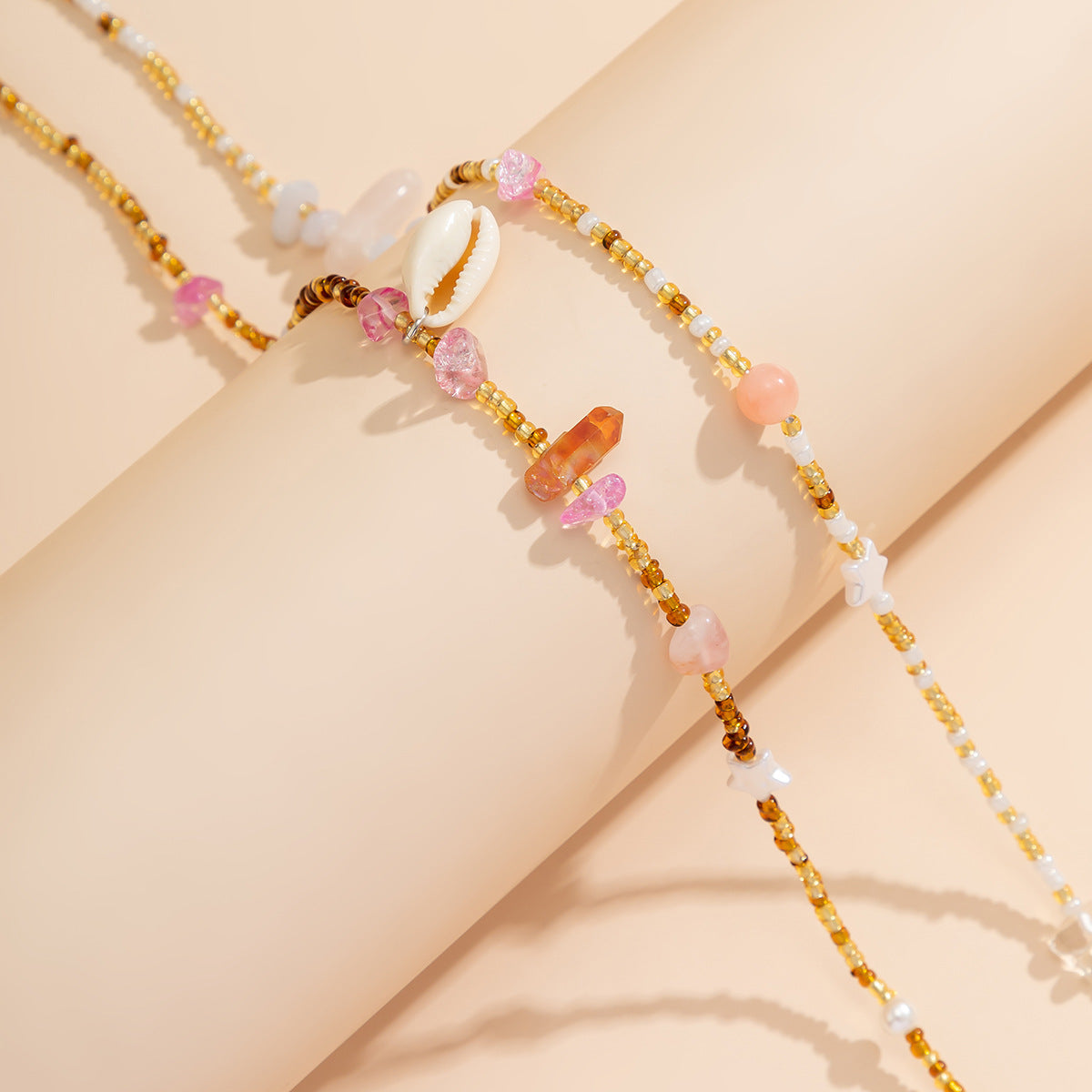 European American Sexy Handmade Colour Beads Shell Waist Belly Belt Chain Irregular Natural Stone Belly Chains Boho Body Jewelry - Charlie Dolly