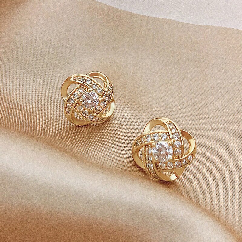 Cute Bowknot Stud Earrings For Women Golden Korean Accessoires Fashion Jewelry pendientes mujer boucle d’oreille femme brincos