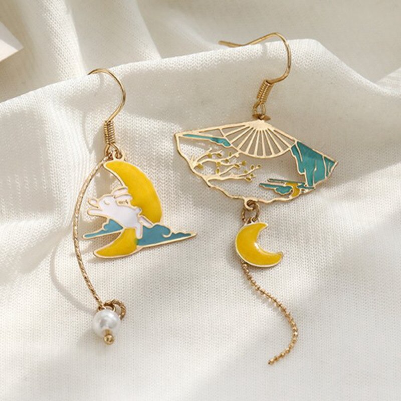 Cute Enamel Cat Balloon Stud Earrings for Women Fashion Drop Rabbit Flower Heart Colorful Jewelry Dangle Wedding Party Girl Gift