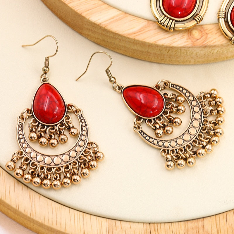 Exknl Big Long Drop Earrings for Women Geometric Bell Bohemian Cross Vintage Tassel Flower Earrings Fashion Jewelry Accessories