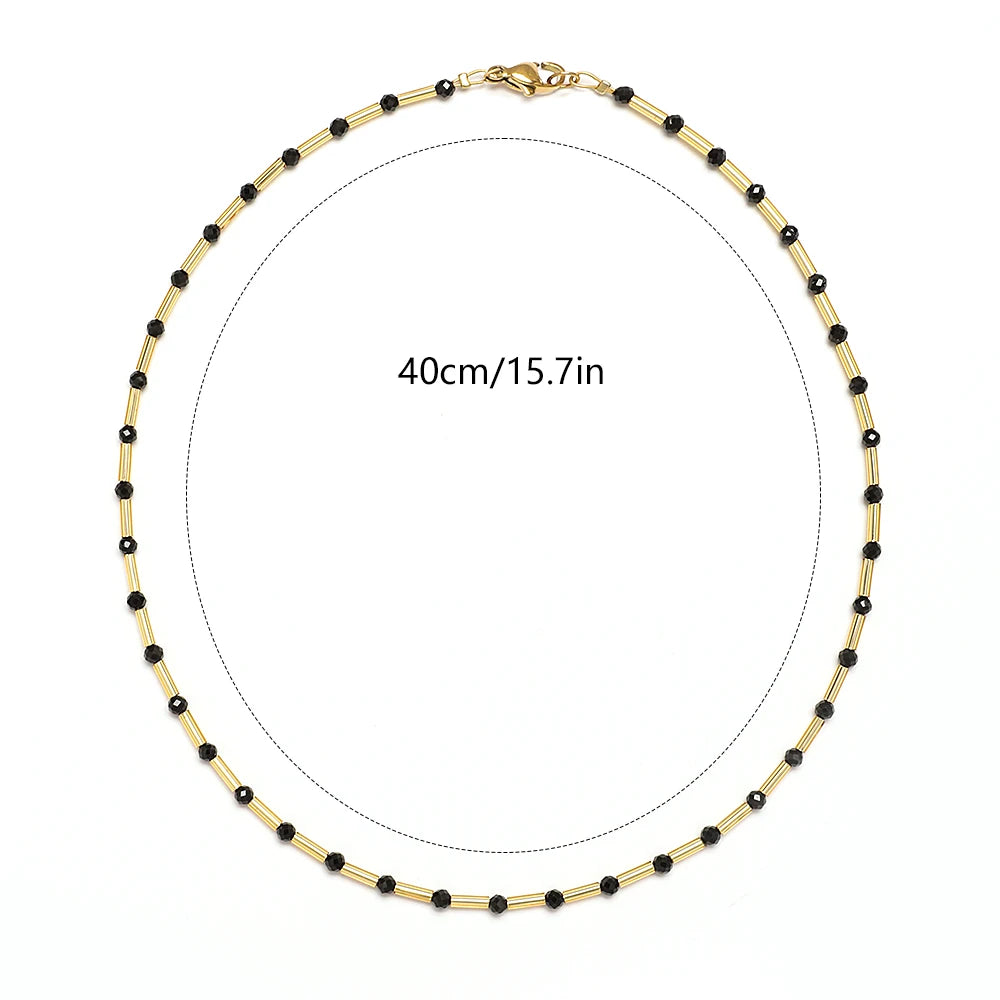 ZMZY Fashion Boho Necklace Women Jewelry Natural Stone Choker Healing Tiny Beads Clavicle Chain Crystal Agates Necklace - Charlie Dolly