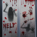 Horror Bloodstain Wall Sticker Handprint Footprint Blood Skull Window Sticker Halloween Decoration 2024 Halloween Scary Sticker - Charlie Dolly