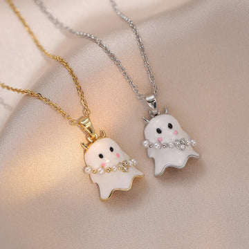 Stainless Steel Chain Cute Mononoke Pendant Necklace for Women Girls Lovely Jewelry Accessories Halloween Gifts for Lover - Charlie Dolly