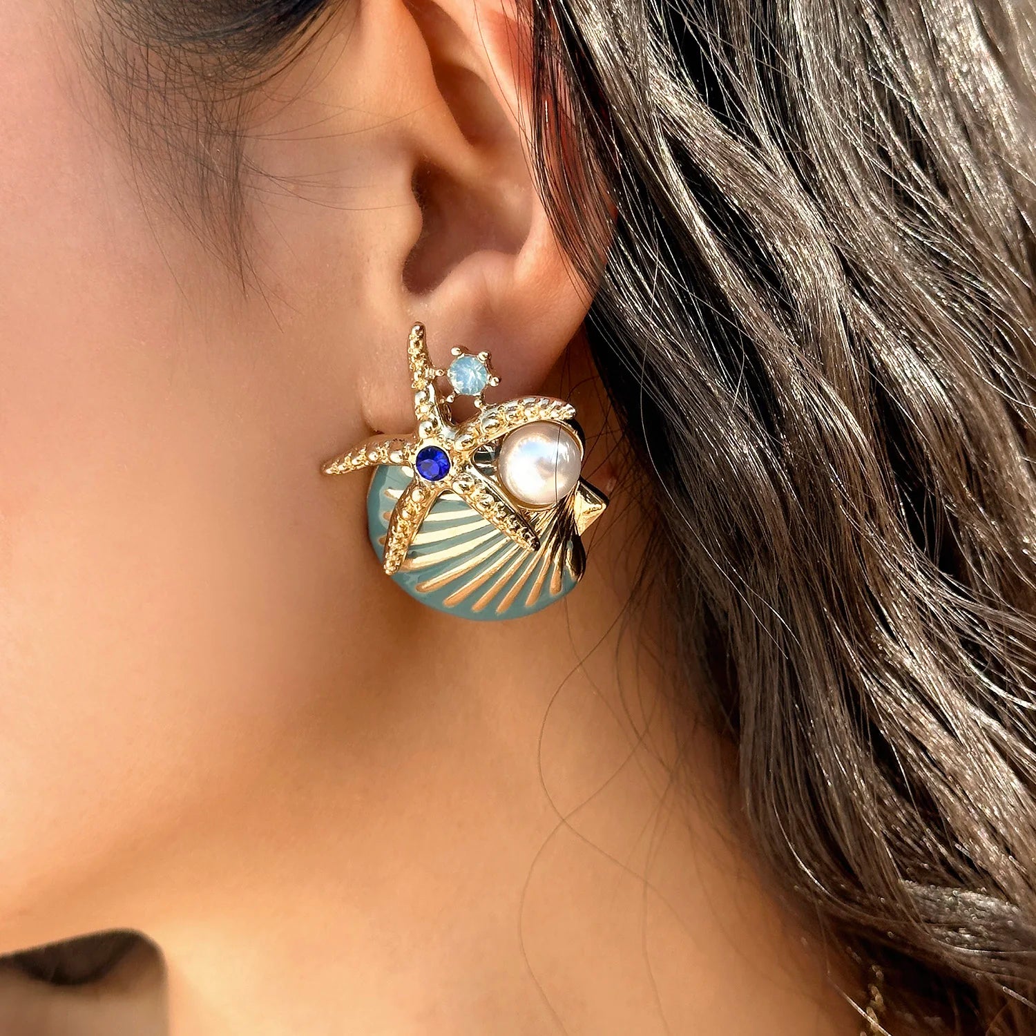 Exaggerated Coral, Starfish and Scallop Ocean Necklace, Bracelet or Earring