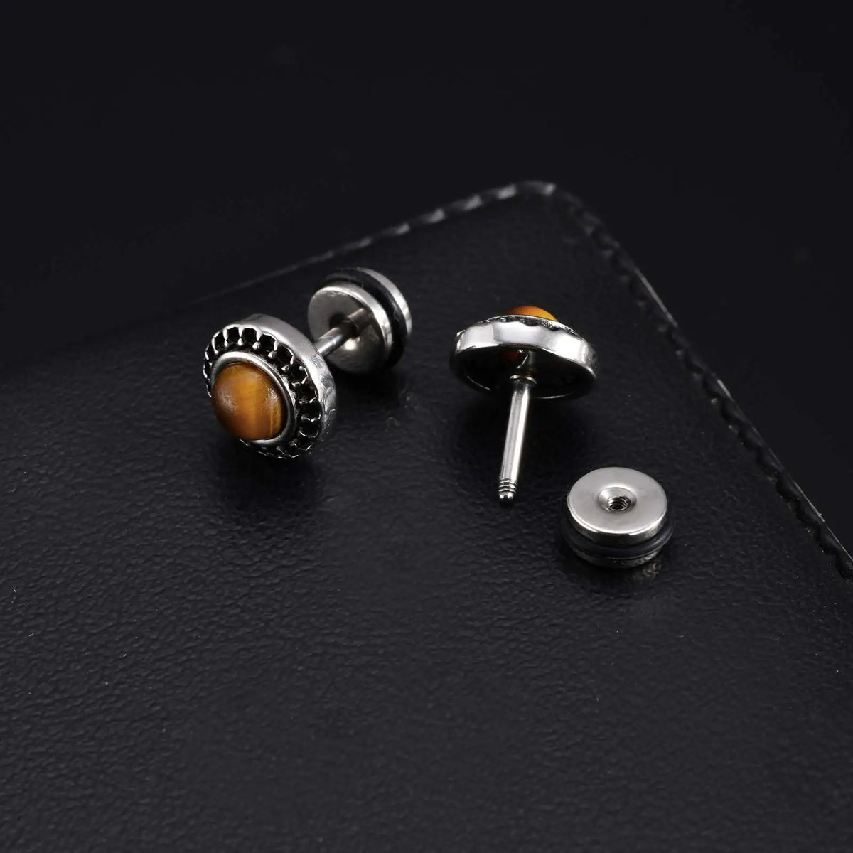 Natural Stone Boho Stud Earrings