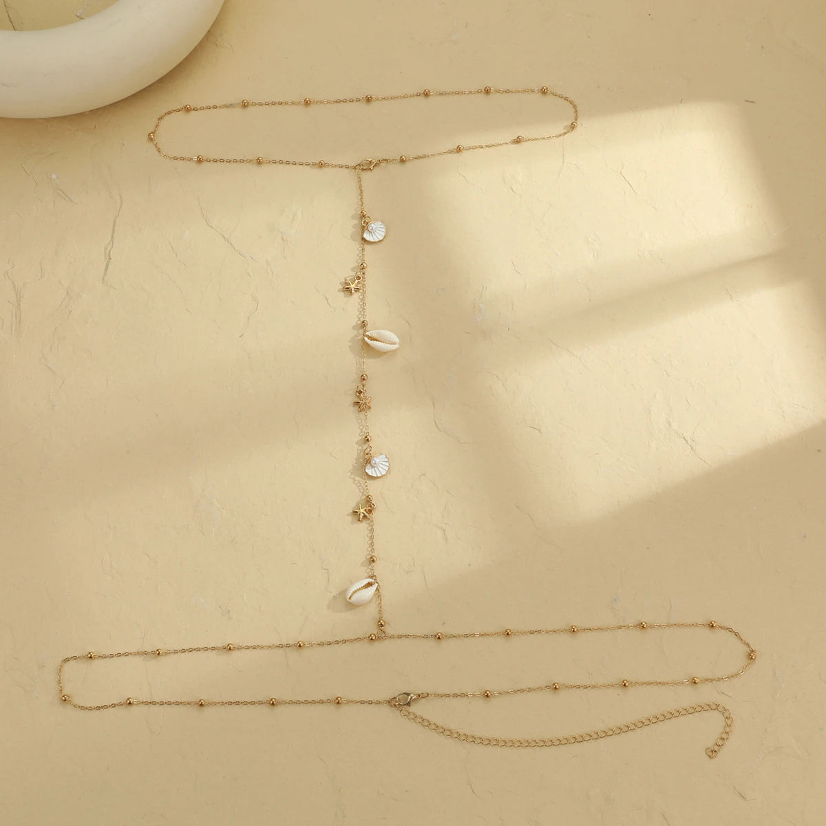 Seashell Starfish Layered Back Body Chain Necklace Jewelry