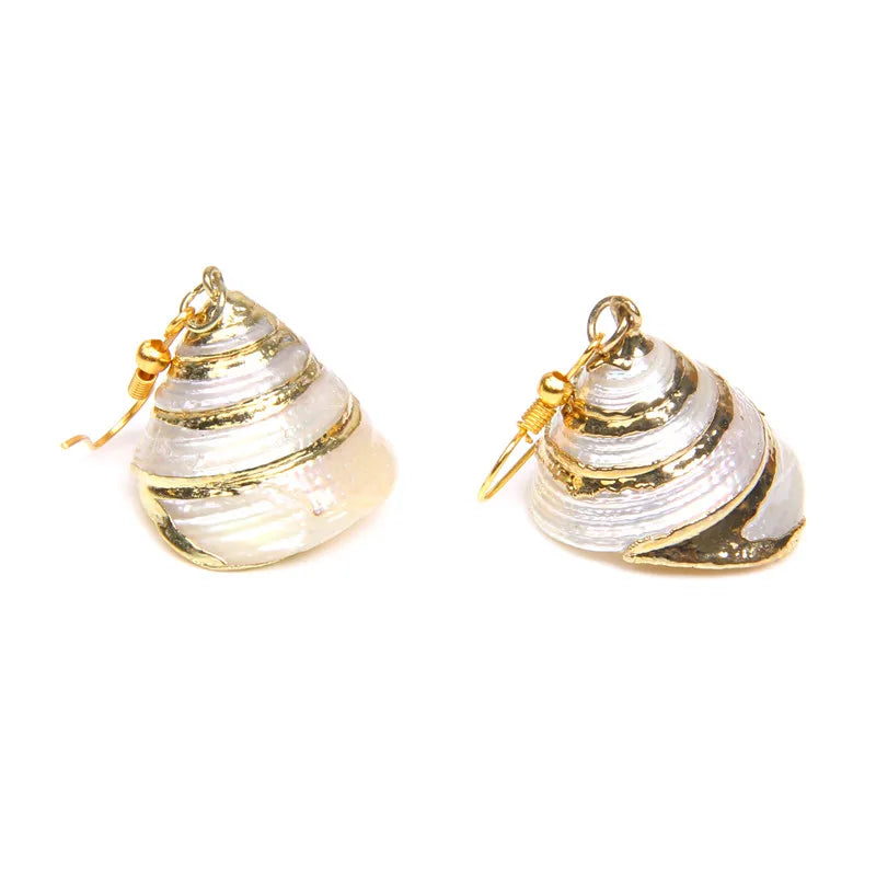 Natural Shell Scallop Drop Earrings Jewelry