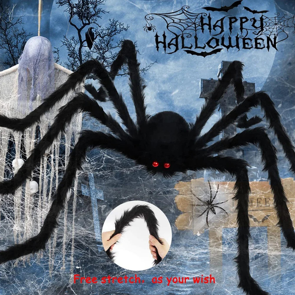 Light-up Spider Halloween Decoration,Big Lighted Spider for Scary Halloween Outdoor Indoor Yard Home Party Haunted House Décor - Charlie Dolly