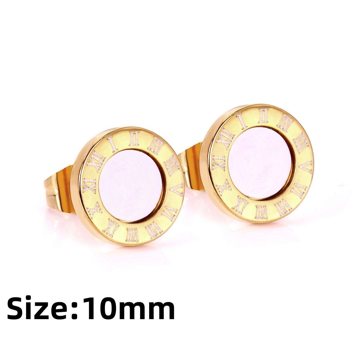 LUXUKISSKIDS Roman Numerals Men's Earrings Gothic Black Studs Steel Korean Fashion For Women 2023 Trendy Punk CZ Hiphop Piercing