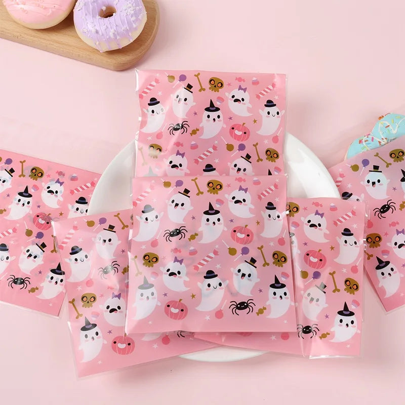 50PCS Halloween Candy Bags Halloween Party Decorations For Home 2024 Packaging Bag Pumpkin Party Ghost Halloween Decor Supplies - Charlie Dolly
