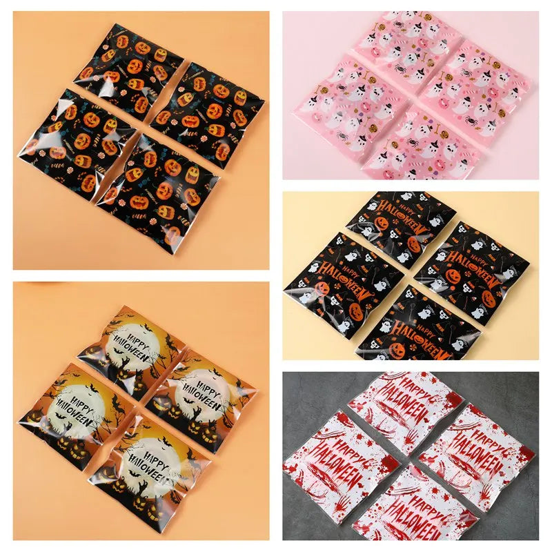 50PCS Halloween Candy Bags Halloween Party Decorations For Home 2024 Packaging Bag Pumpkin Party Ghost Halloween Decor Supplies - Charlie Dolly
