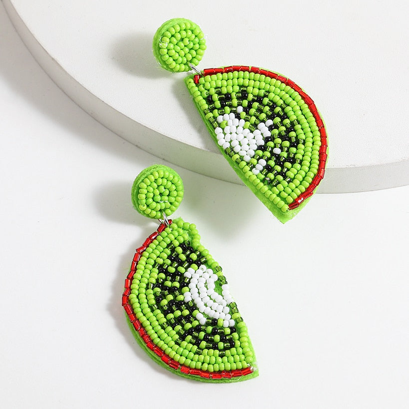 Bohemia Colorful Seed Beads evil eye Flower Drop Earrings For Women Handmade Tassel swan Statement Dangle Earrings Jewelry