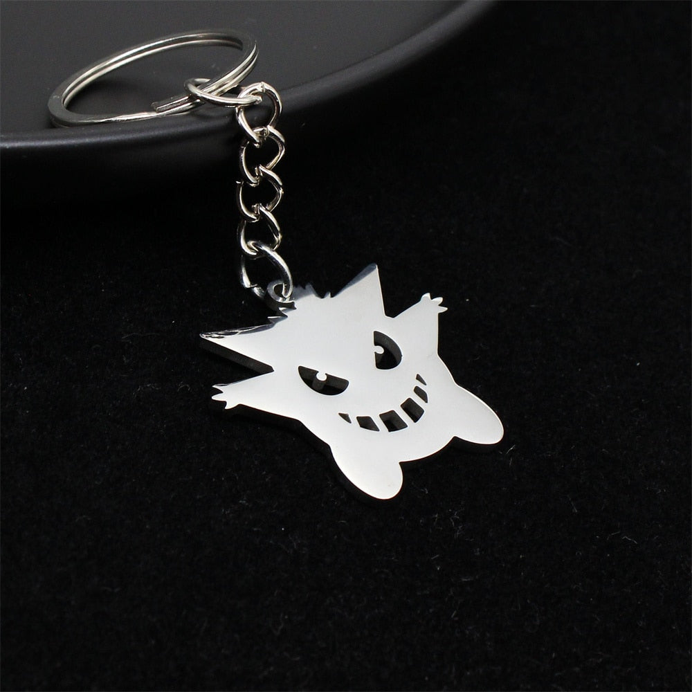 Funny Middle Finger Stickman Keychain Cute Titanium Steel School Bag Car Key Pendant Couple Trinket Gift Keyrings