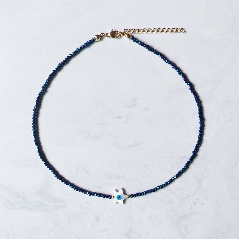 Exquisite Beaded Crystal Natural Shell Necklace Ohemia Style Handmade Women Statement Collares De Moda Beach Jewelry Friendship