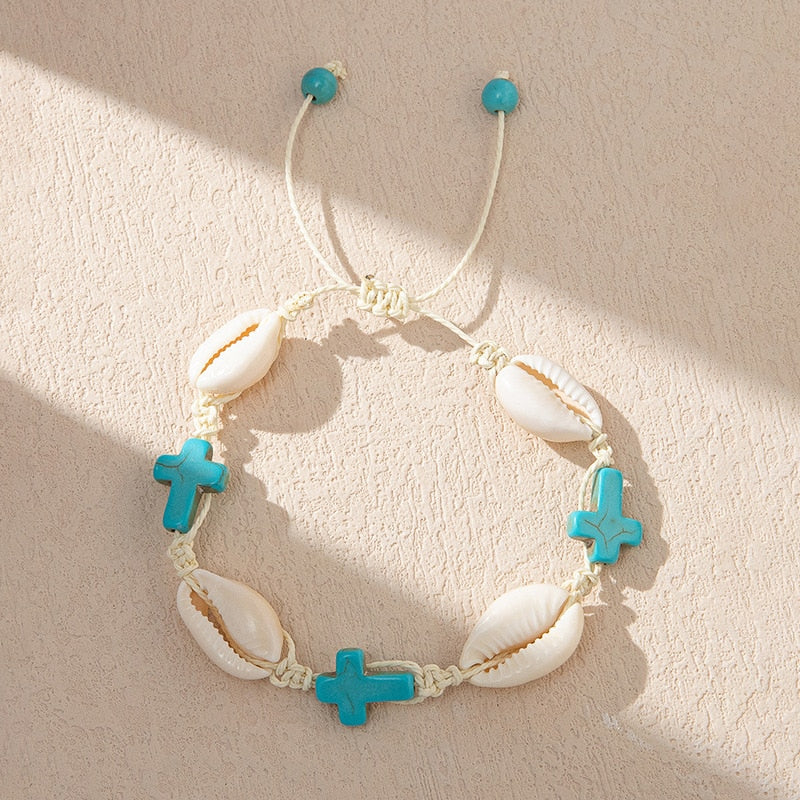 Boho Natural Shell Rope Chain Choker Necklaces for Women Kids Cartoon Starfish Turtle Choker Beach Jewelry Gift Summer Holiday
