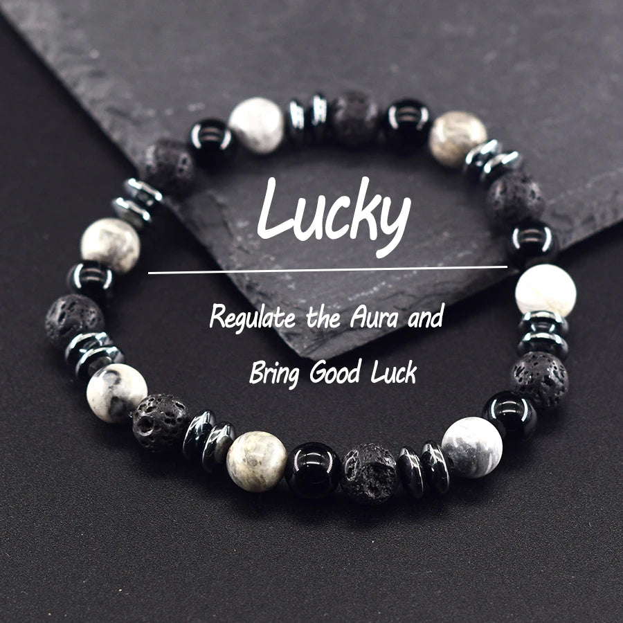 Natural Labradorite & Tiger Eye Boho Protection Bracelet, Handmade Grounding Amulet
