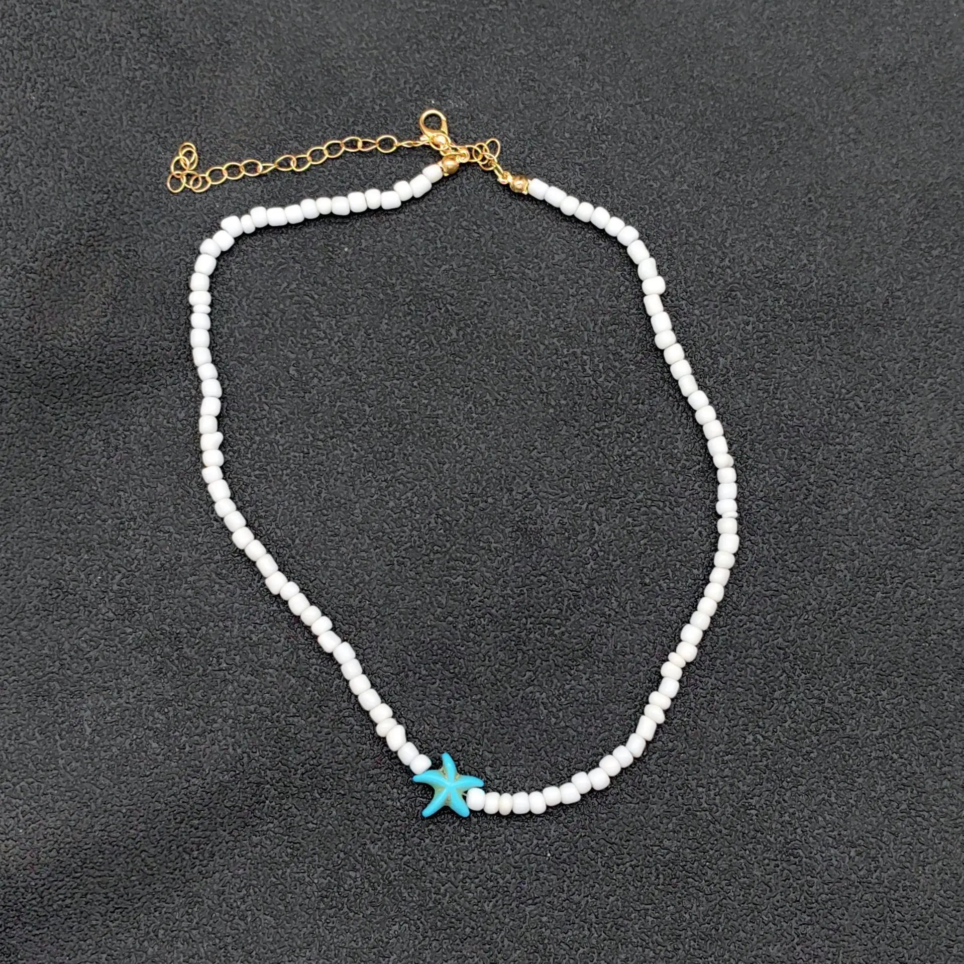 Tidepool Starfish and Turtle Beaded Boho Choker