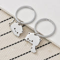 Cute Cat Keychain Stainless Steel Key ring Couple Lover Animal Matching Keyring Pendants Valentine's Day Gift - Charlie Dolly