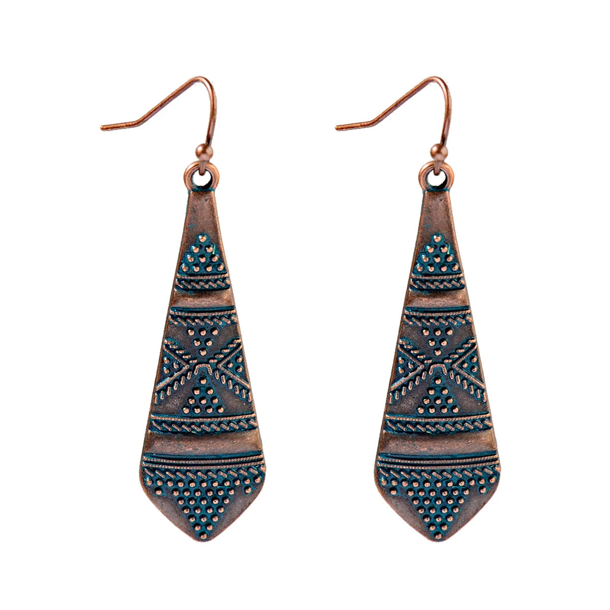 أقراط متدلية مصنوعة من سبائك البرونز العتيق للنساء أقراط Jhumka الهندية ذات سلسلة طويلة بوهو تريبل
