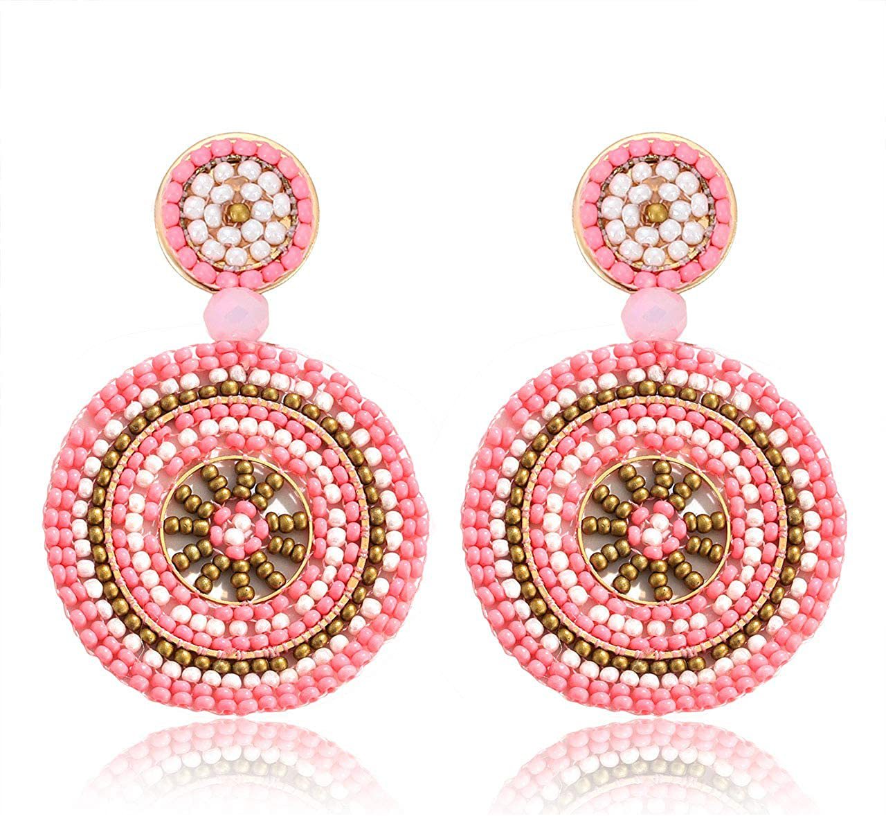 Top Quality Round Popular Earrings Handmade Jewelry Retro Ethnic Ladies Bohemian Earring