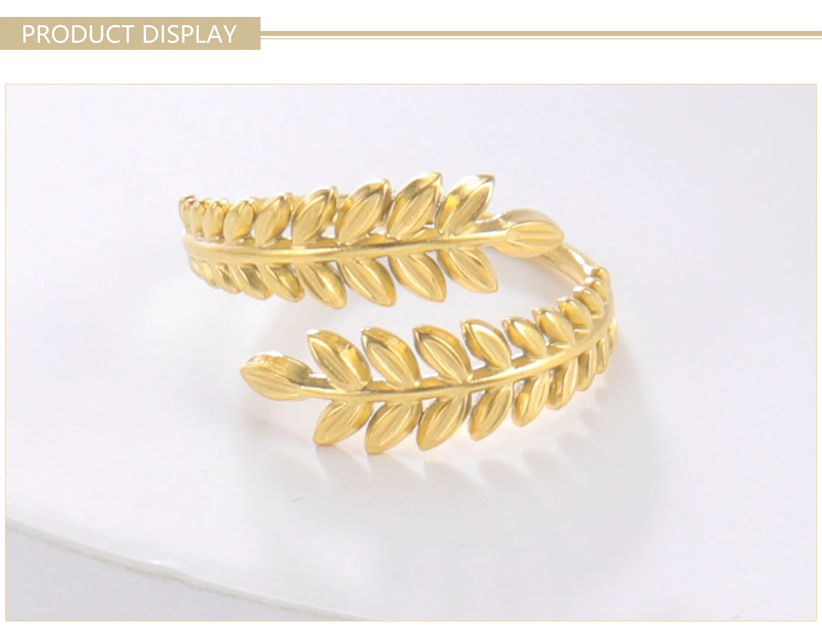 Wheat Ear Leaf Open Stacking Ring Jewelry