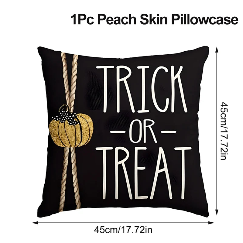 Halloween Pumpkin Ghost Pillowcase Happy Halloween Party Decorations For Home 2024 Trick or Treat Spider Bat Cat Pillow Covers - Charlie Dolly