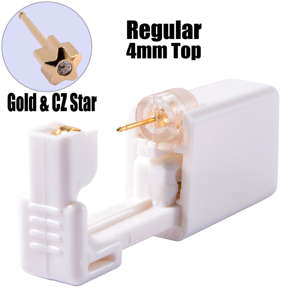 Disposable Sterile Ear Piercing Unit Cartilage Tragus Helix Piercing Gun Tool Kit Build In Steel Stud Earring Star Ball