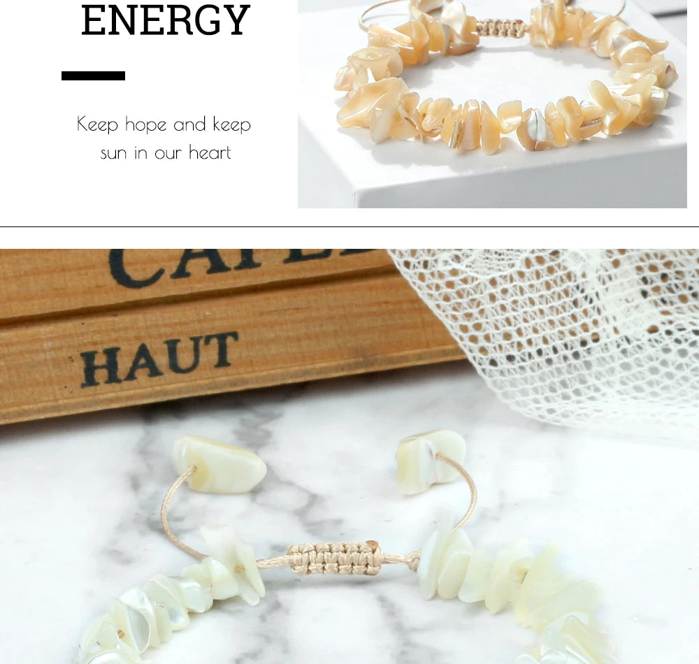 Freshwater Shell and Mother of Pearl Boho Bracelet