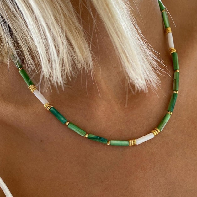 Natural Freshwater Pearl Necklace Boho Multilayer Matching Fashion Jewelry crystal Stone Women