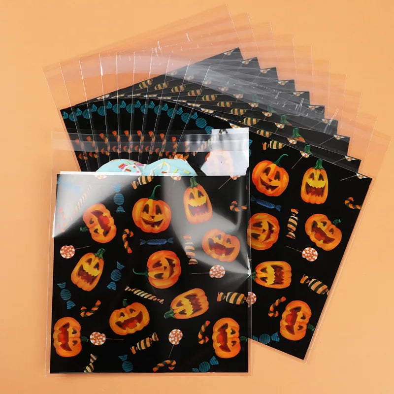 50PCS Halloween Candy Bags Halloween Party Decorations For Home 2024 Packaging Bag Pumpkin Party Ghost Halloween Decor Supplies - Charlie Dolly