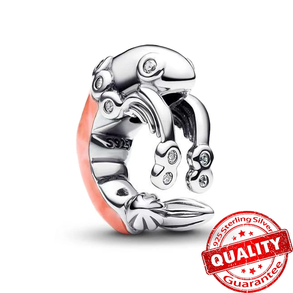 S925 Silver Lotus, Coral, Seahorse & Fortune Bag Pendant, Sacred Prosperity Amulet