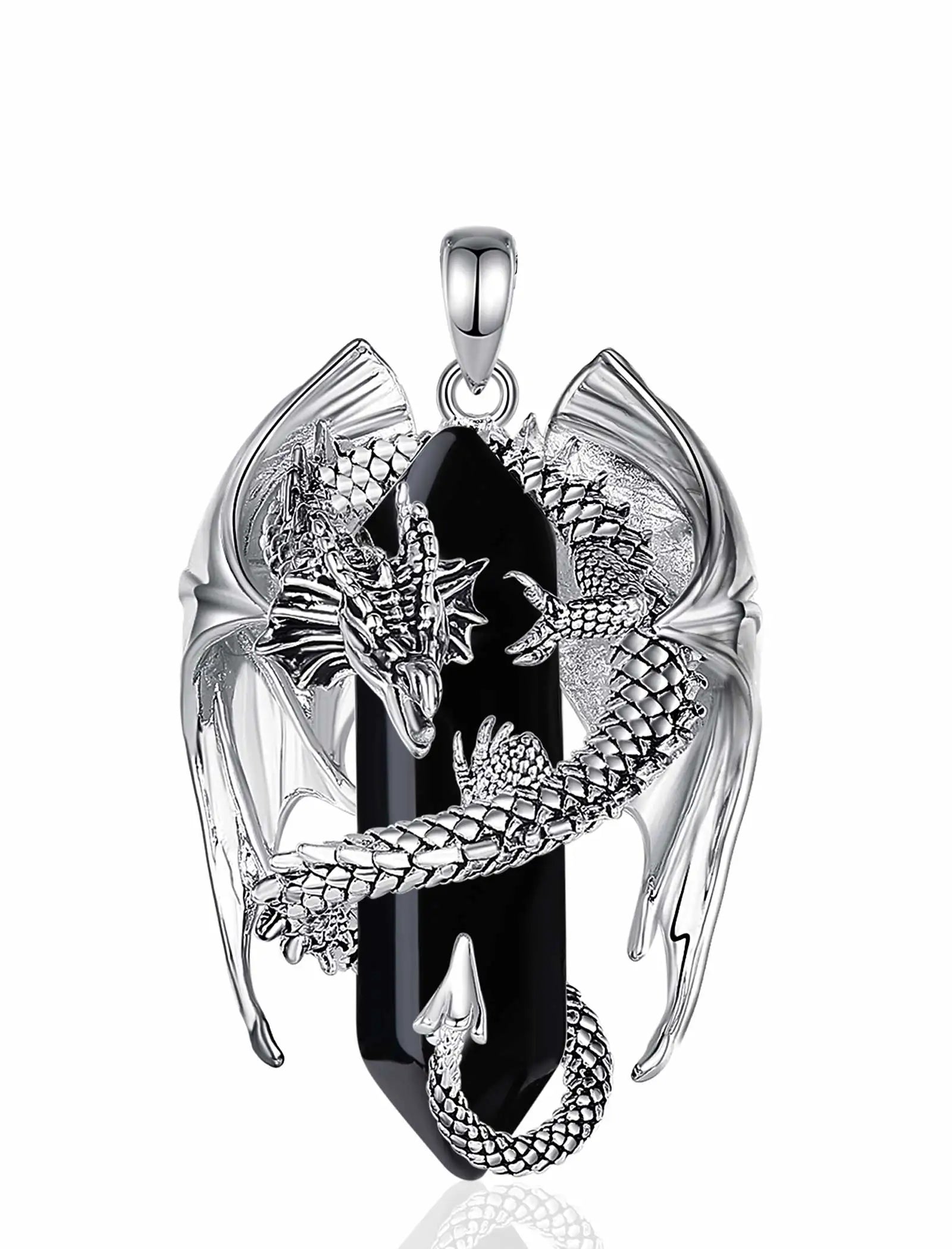 Dragon Obsidian Hexagonal Prism Necklace