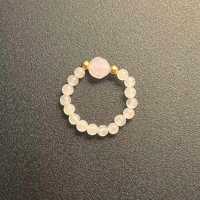 Boho Natural Stone Ring For Wedding Multi Color Handmade Stretchy Jewelry With Stainless Steel Fashion Beaded Rings - Charlie Dolly