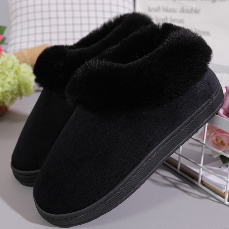 FONGIMIC Slippers For Women Winter Warm Cotton Slippers Ladies Winter Velvet Home Floor Thick Bottom Cartoon House leisure Shoes