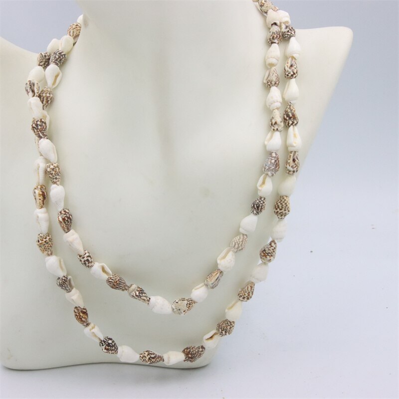 Trendy Fashion Jewelry Natural Sea Snail Shape Shell Beads Making Long Necklace Sweater Design For Women Party Gift Accessories